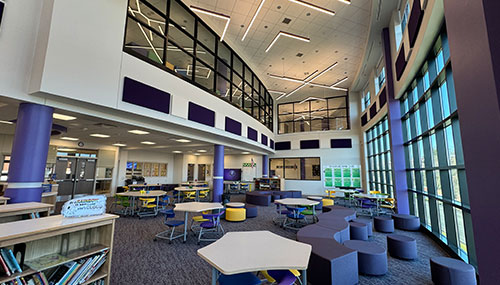 W R Paynter school interior lighting