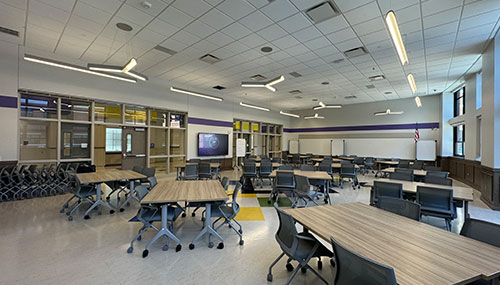 W R Paynter school interior lighting